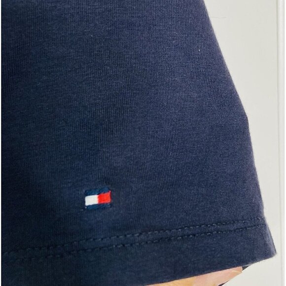 Tommy Hilfiger Womens Y2K T-shirt Racing Stripe Nautical Navy White Red Dress-LG - Picture 4 of 13